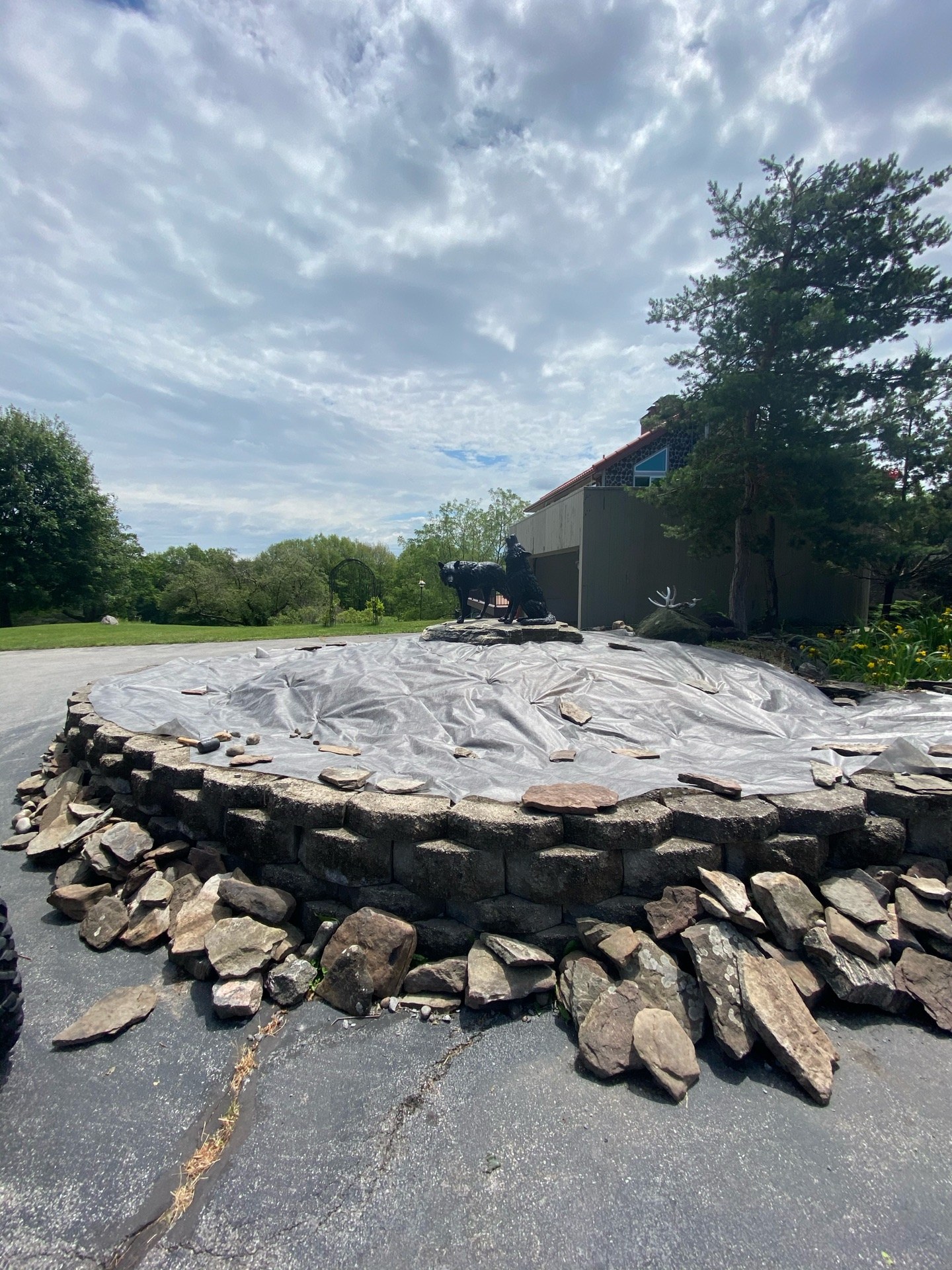 New landscape fabric down