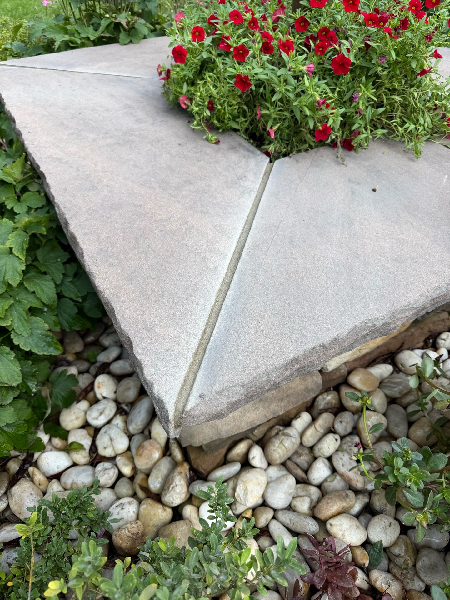 Restored steps and walls