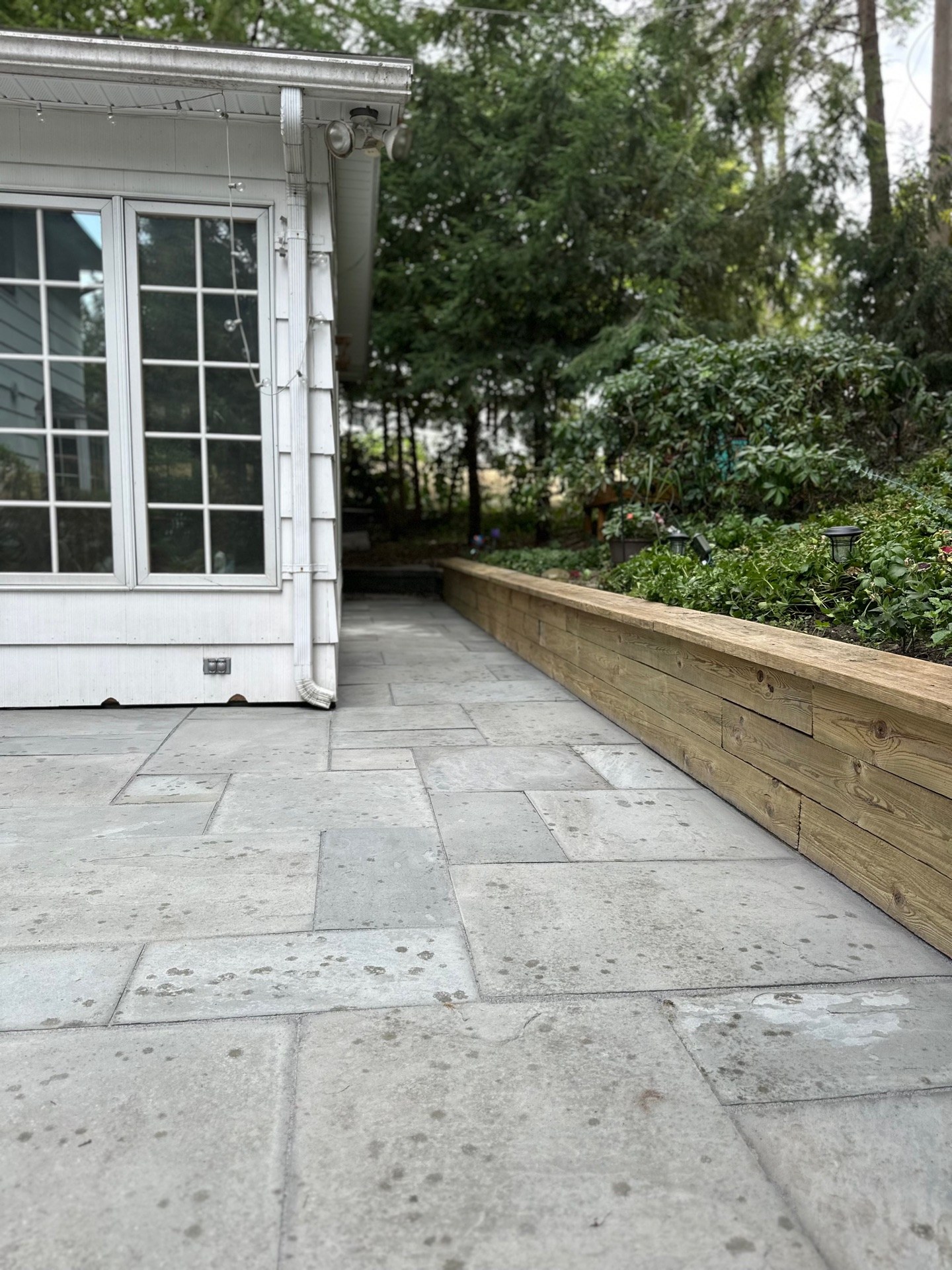 The finished patio with its color back